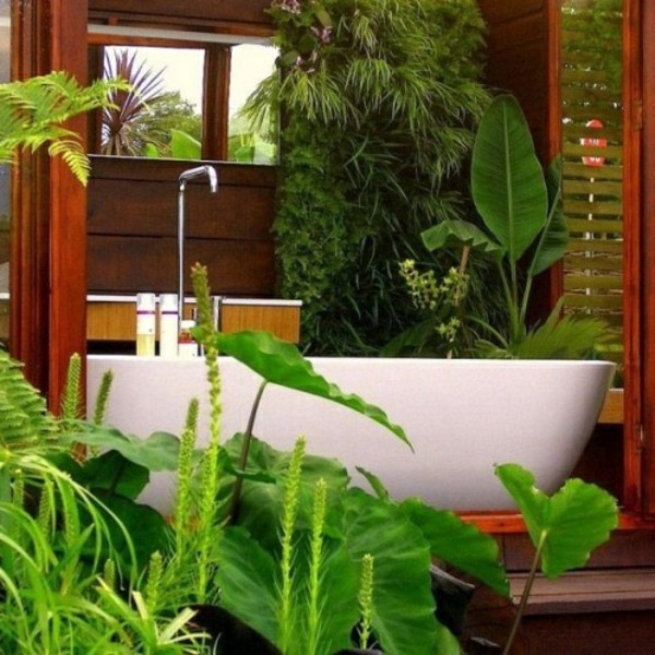 Bathroom design with flowers and plants - original ideas spring Bathroom design with flowers and plants - original ideas spring