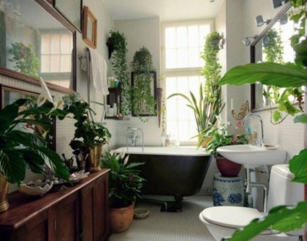 Bathroom design with flowers and plants - original ideas spring Bathroom design with flowers and plants - original ideas spring