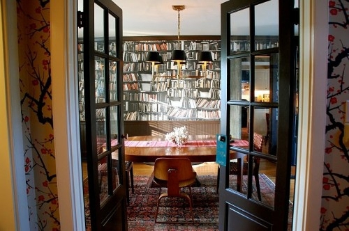 Imitate cool wallpaper pattern that Bookcases - 14 interior design with attractive wall decoration