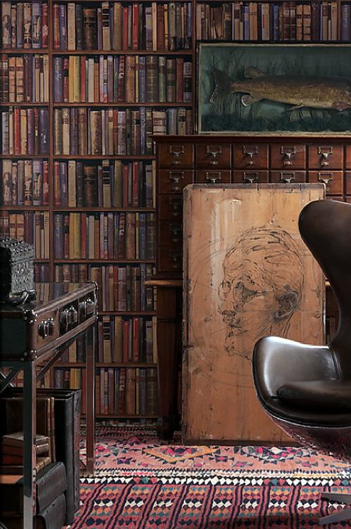 Imitate cool wallpaper pattern that Bookcases – 14 interior design with