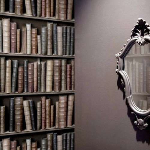 Imitate cool wallpaper pattern that Bookcases - 14 interior design with attractive wall decoration