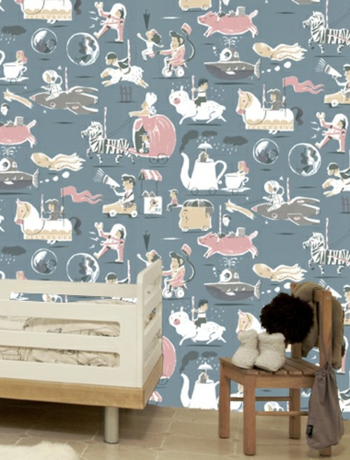 Kinderzimmer Deko - Ornate wallpaper in the nursery