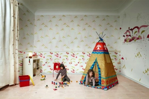 Ornate wallpaper in the nursery