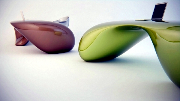 Extravagant office furniture with fluid forms of Nuvist