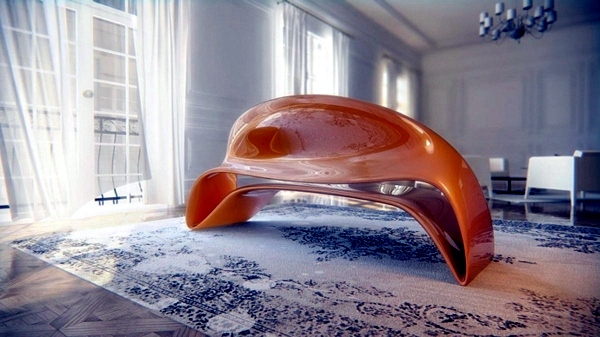 Extravagant office furniture with fluid forms of Nuvist