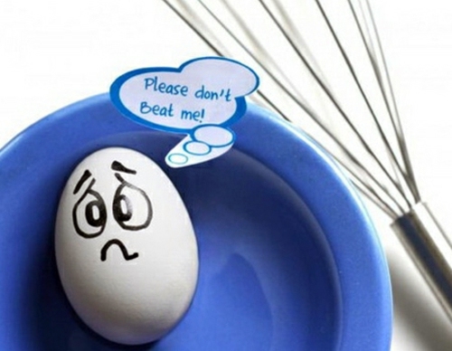 Painted Easter eggs with face
