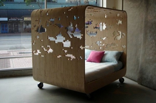 Schlafzimmermöbel - 50 cool ideas for canopy beds made of wood in the bedroom