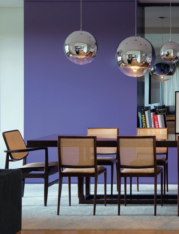 Dining room table with chairs that create a modern feel