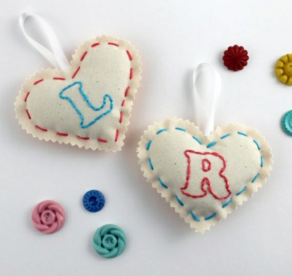 Fabric heart sew by you - cool DIY ideas