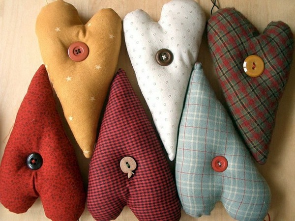 Fabric heart sew by you - cool DIY ideas