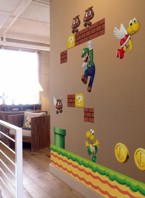 Super Mario wall decoration in the nursery of Nintendo Avso