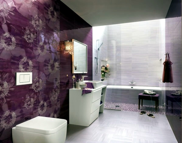 Elegant Purple Bathroom Design Elegant Purple Bathroom Design