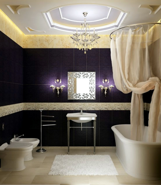 Elegant Purple Bathroom Design Elegant Purple Bathroom Design