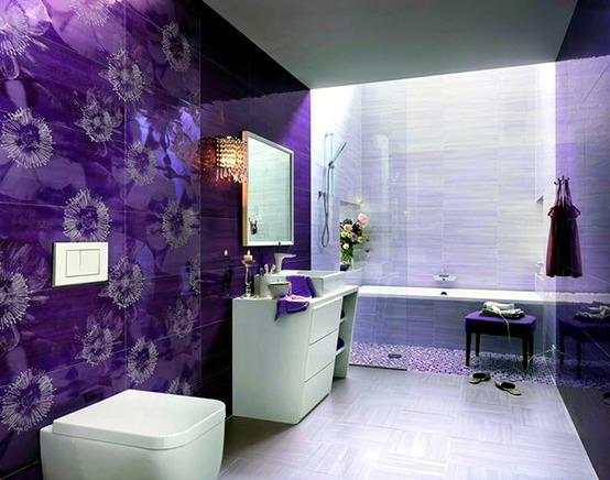 Elegant Purple Bathroom Design Elegant Purple Bathroom Design