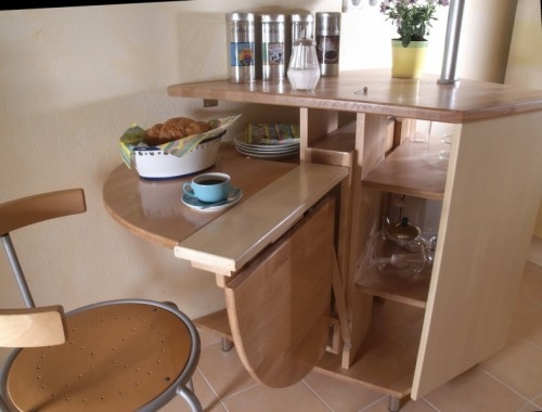 10 useful ideas for a folding table in the kitchen area
