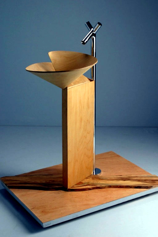 Intelligent and elegant wooden sink
