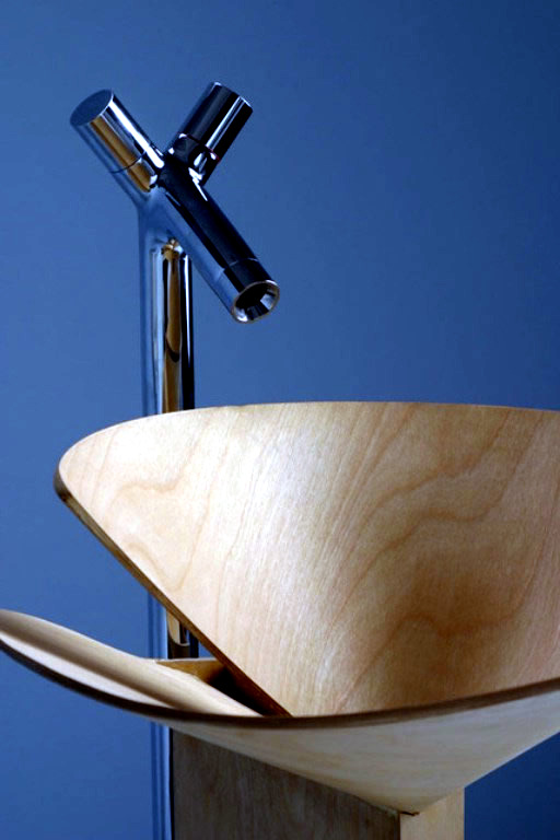 Intelligent and elegant wooden sink