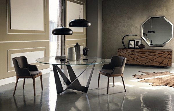 Contemporary - Modern dining tables with chairs show sculptural elegance