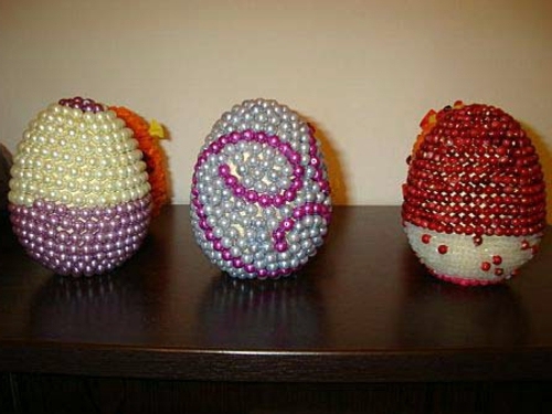 Easter eggs decorated with beads - tinker Osterdeko itself Easter eggs decorated with beads - tinker Osterdeko itself