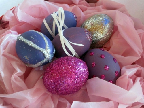 Easter eggs decorated with beads - tinker Osterdeko itself Easter eggs decorated with beads - tinker Osterdeko itself