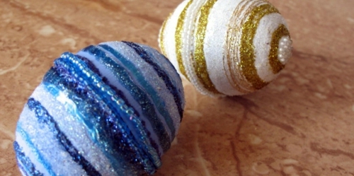 Easter eggs decorated with beads - tinker Osterdeko itself Easter eggs decorated with beads - tinker Osterdeko itself
