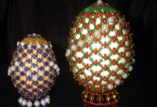 Easter eggs decorated with beads - tinker Osterdeko itself Easter eggs decorated with beads - tinker Osterdeko itself