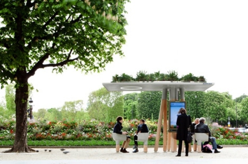 Wifi Internet station in Paris - innovative, technological progress