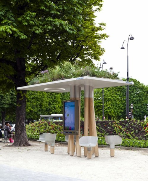 Wifi Internet station in Paris - innovative, technological progress