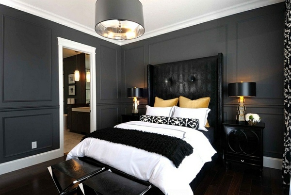 Bold Bedroom Color Ideas With Black And White Accents