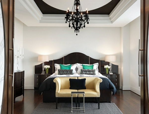 Bold bedroom color ideas with black and white accents