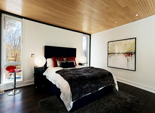 Bold bedroom color ideas with black and white accents