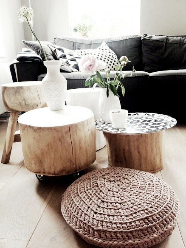 Couchtisch - Table tree trunk - great art piece in the living room