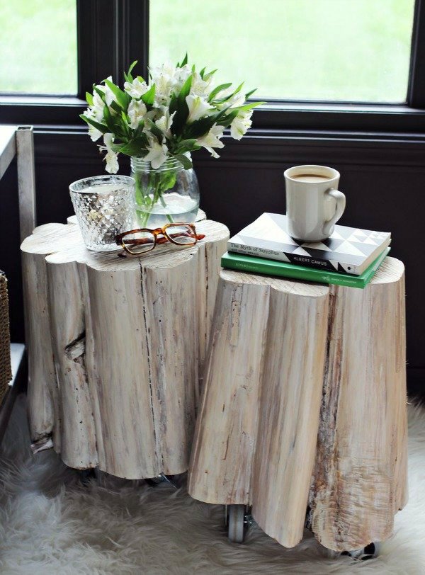 Einrichtungsideen - Table tree trunk - great art piece in the living room