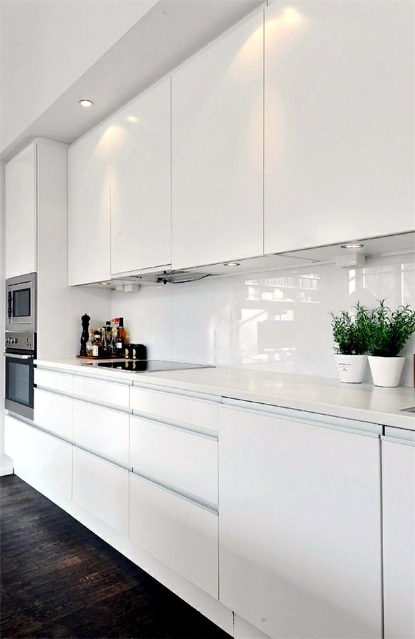 Plan kitchen decor in white Modern White Kitchen Interior Design