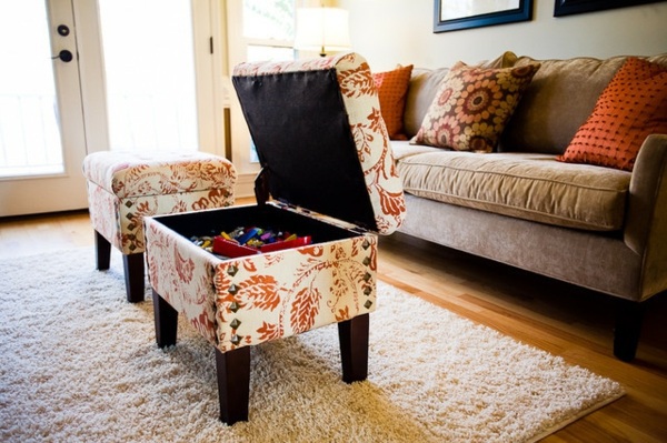 Send ottoman use as a side table - a versatile piece of furniture with style