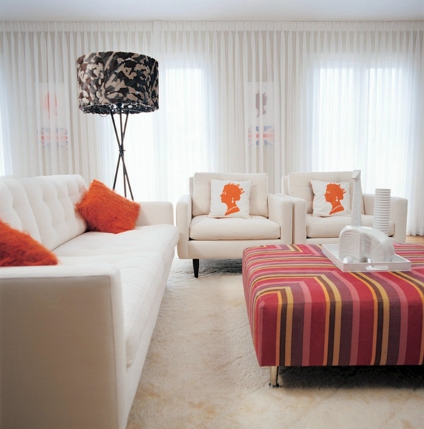 Send ottoman use as a side table - a versatile piece of furniture with style
