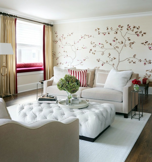 Send ottoman use as a side table - a versatile piece of furniture with style