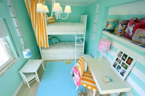 mint green loft bed