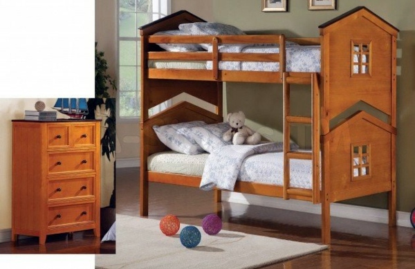 Loft bed in the nursery - 100 cool bunk beds for children