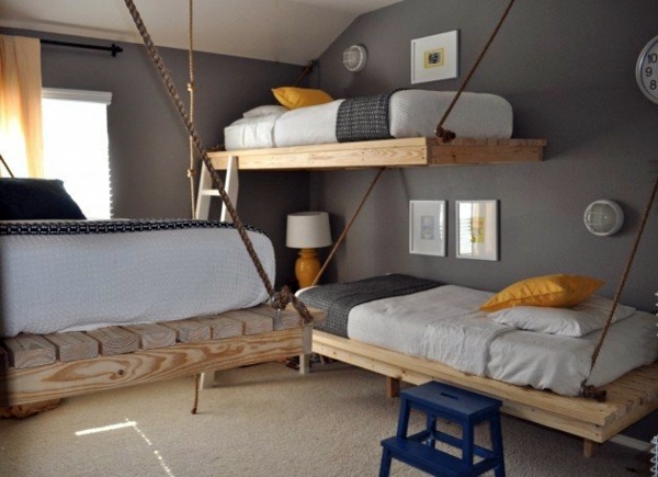 Loft bed in the nursery - 100 cool bunk beds for children
