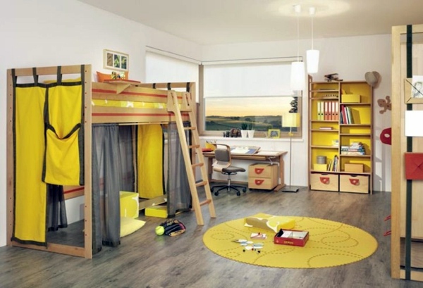 Loft bed in the nursery - 100 cool bunk beds for children