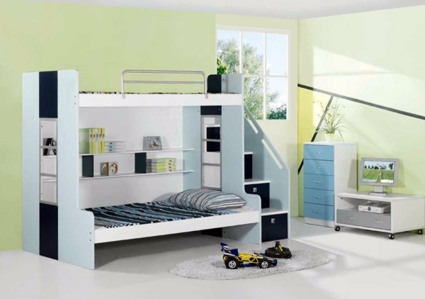 Loft bed in the nursery - 100 cool bunk beds for children
