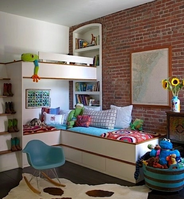 Loft bed in the nursery - 100 cool bunk beds for children