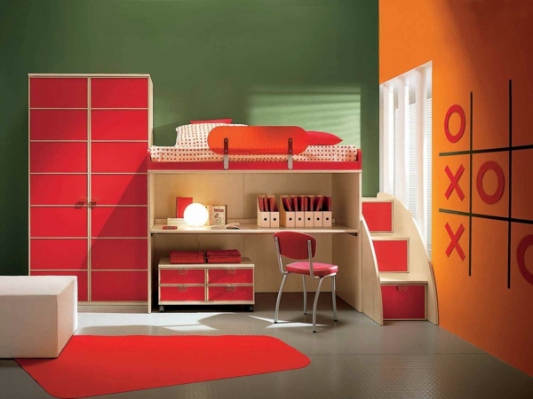 Loft bed in the nursery - 100 cool bunk beds for children