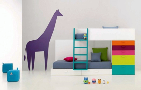 Loft bed in the nursery - 100 cool bunk beds for children
