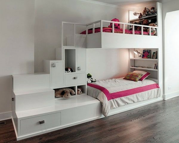 Loft bed in the nursery - 100 cool bunk beds for children