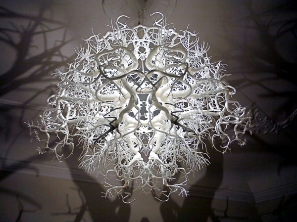 Fascinating sculpture chandelier conjures a mysterious atmosphere
