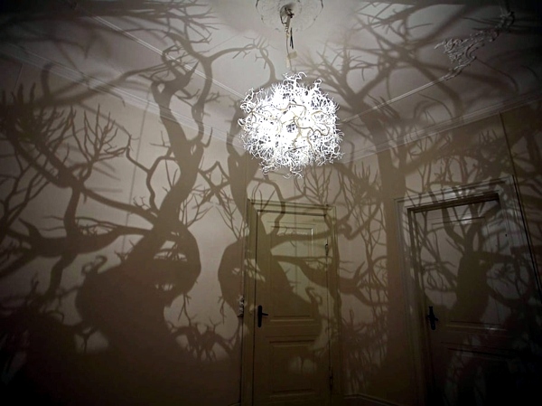 Fascinating sculpture chandelier conjures a mysterious atmosphere