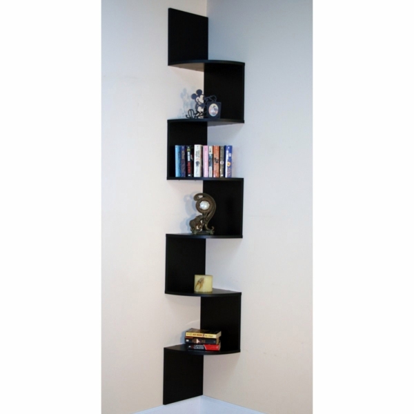 Placed 15 Cool bookcase shelves in the corner of the room Placed 15 Cool bookcase shelves in the corner of the room