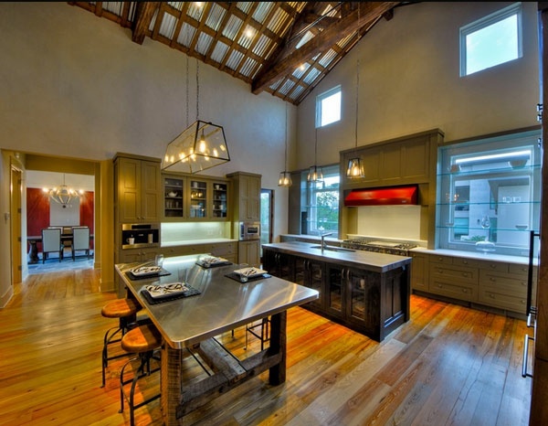 An industrial steel table with modern elegance An industrial steel table with modern elegance